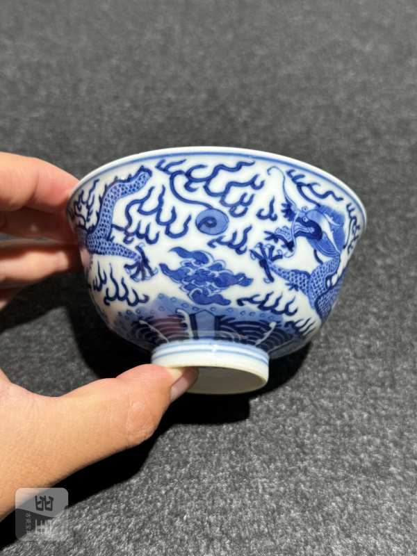 清同治 青花云龙纹小碗 - 图6